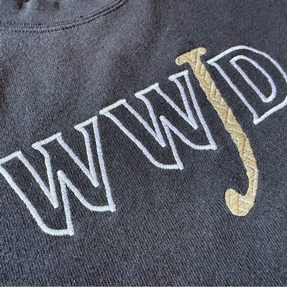 Vintage Embroidered What Would Jesus Do WWJD crewneck sweatshirt - Picture 2 of 4